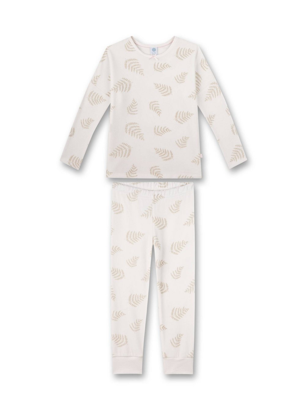 Sanetta Pyjama Mädchen Baumwolle beige gemustert, 128