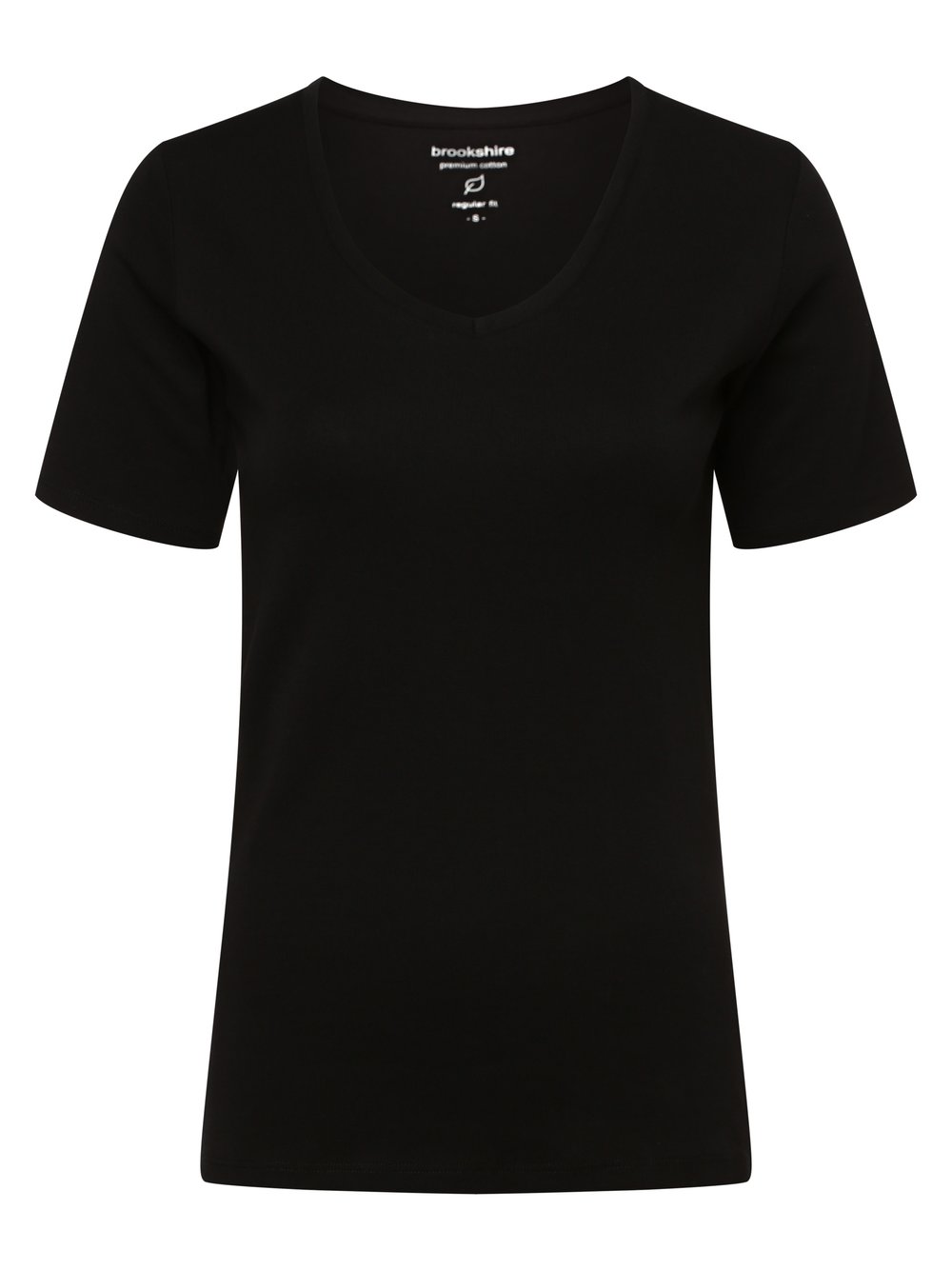 brookshire T-shirt damski Kobiety Bawełna czarny jednolity, S