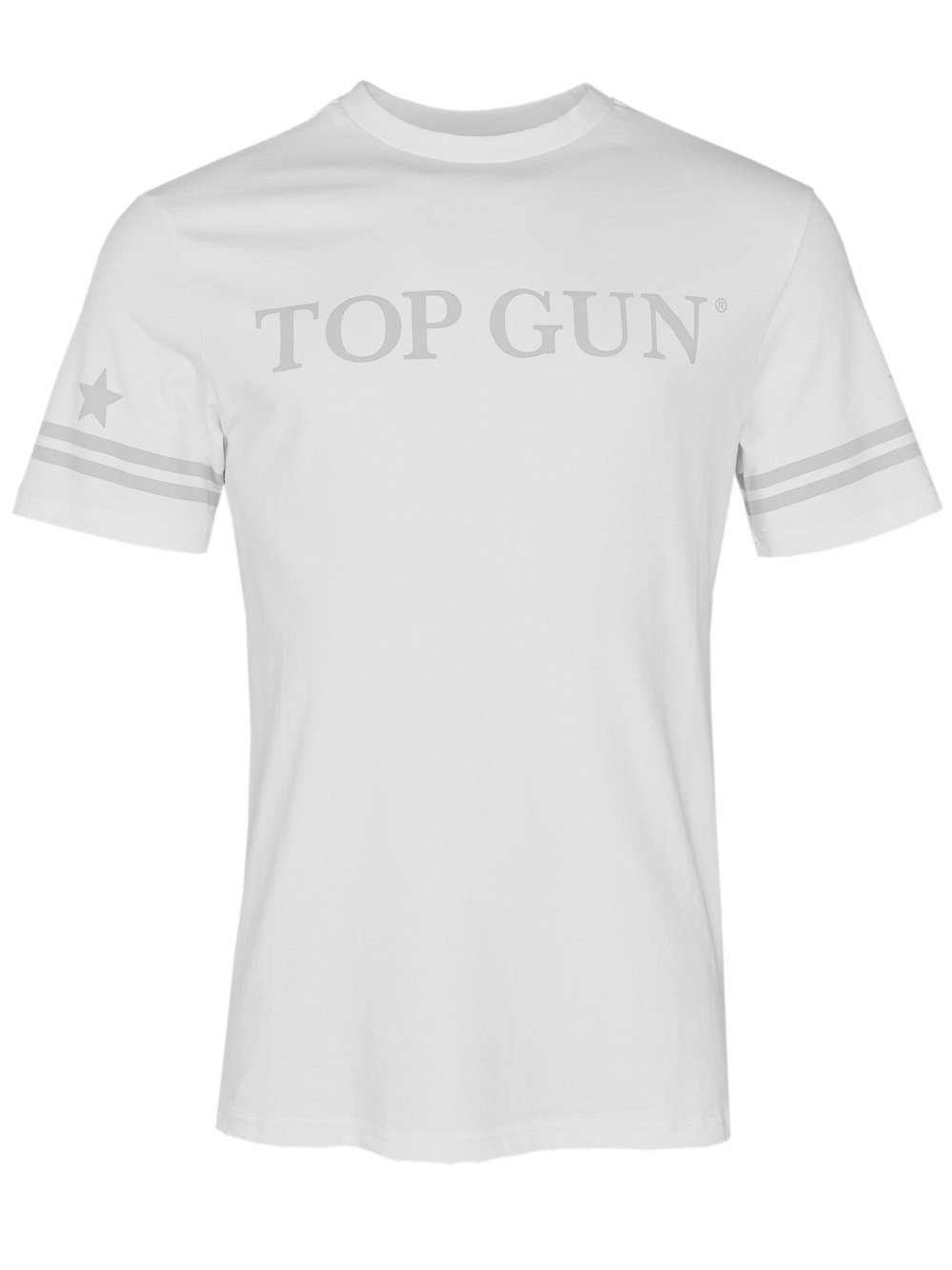 Topgun T-Shirt Herren Baumwolle weiß bedruckt, L