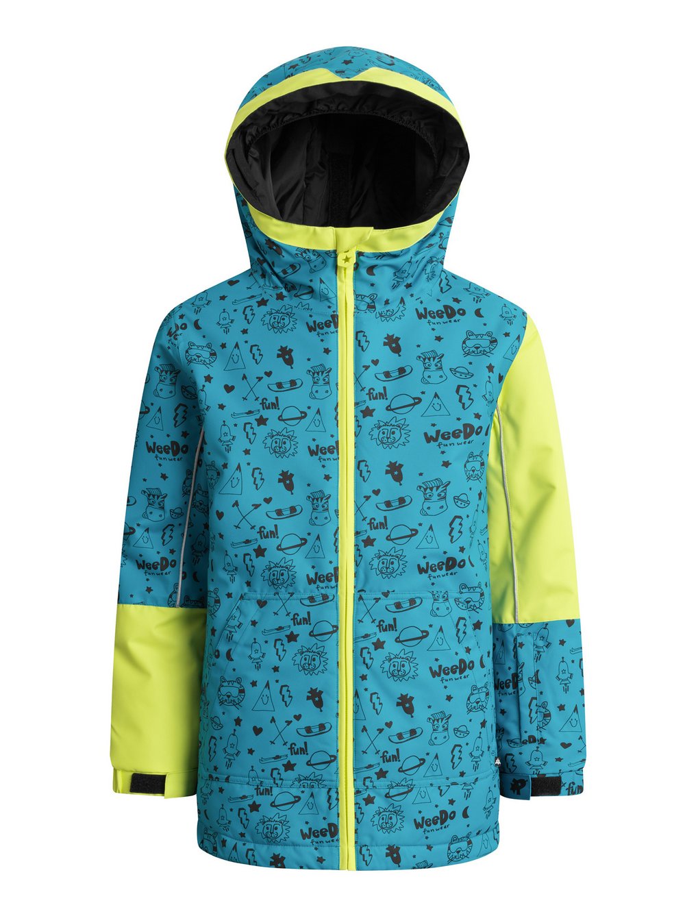 WeeDo Winterjacke Kinder grün bedruckt, 128