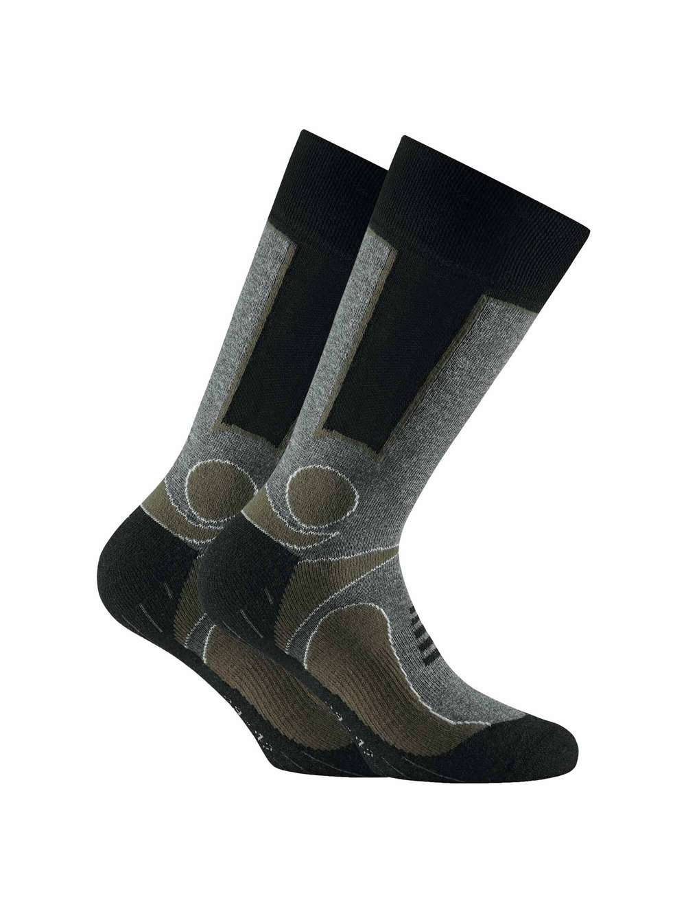 Rohner Socken 2er Pack Damen Baumwolle grün gemustert, 35-38