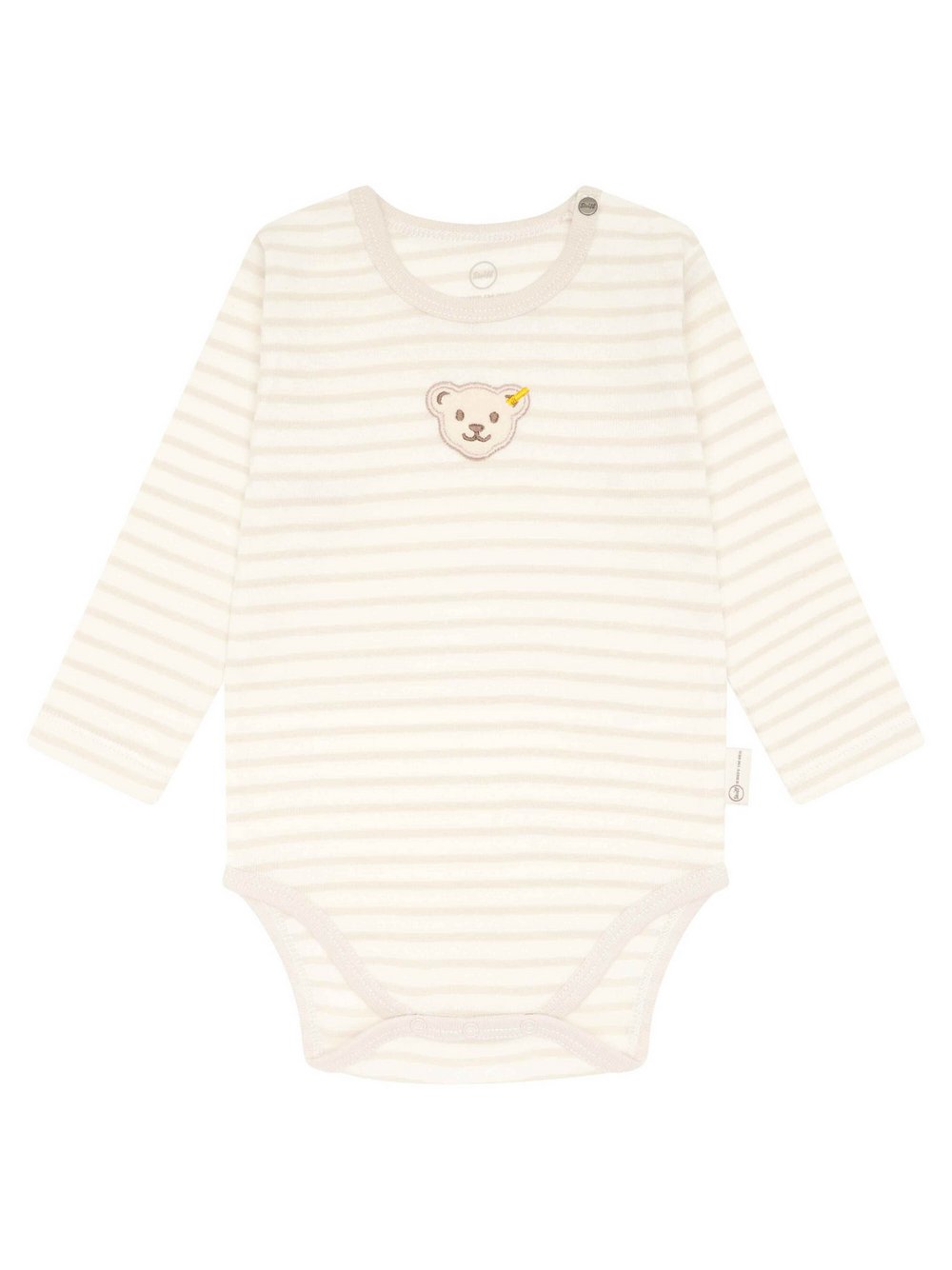 Thumbnail - Steiff Strampler Kinder Baumwolle beige gestreift, 68
