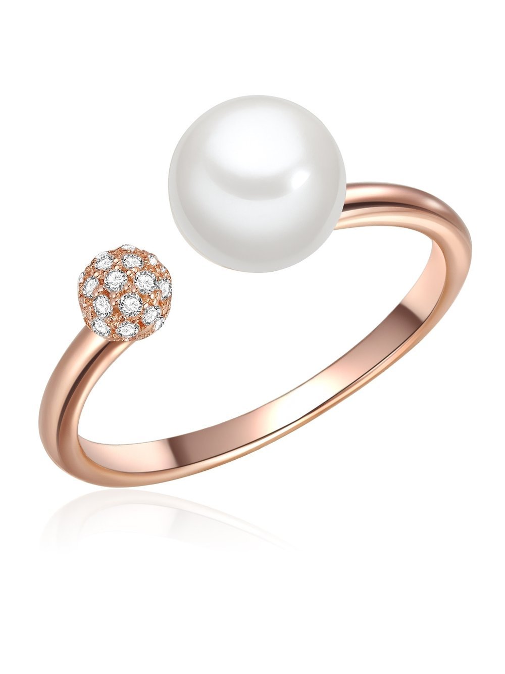 Valero Pearls Ring Damen Sterlingsilber roségold, 52