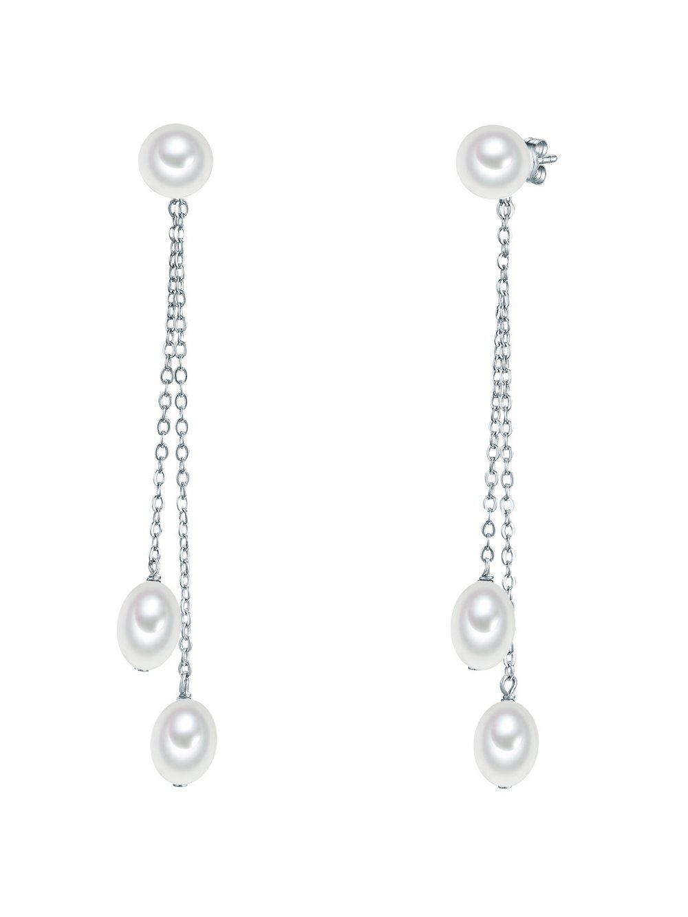 Valero Pearls Ohrhänger Damen Sterlingsilber silber, ONE SIZE
