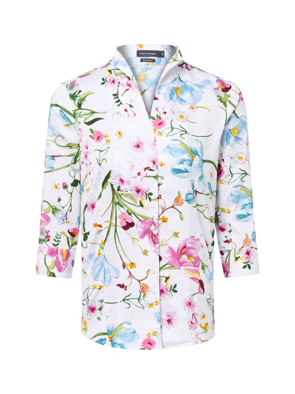 Franco Callegari Bluse Damen Baumwolle mehrfarbig gemustert, 36