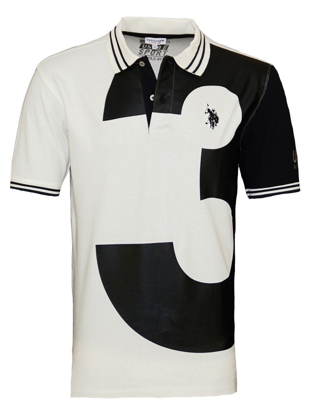 U.S. Polo Assn. Poloshirt Herren Baumwolle weiß bedruckt, XXXL