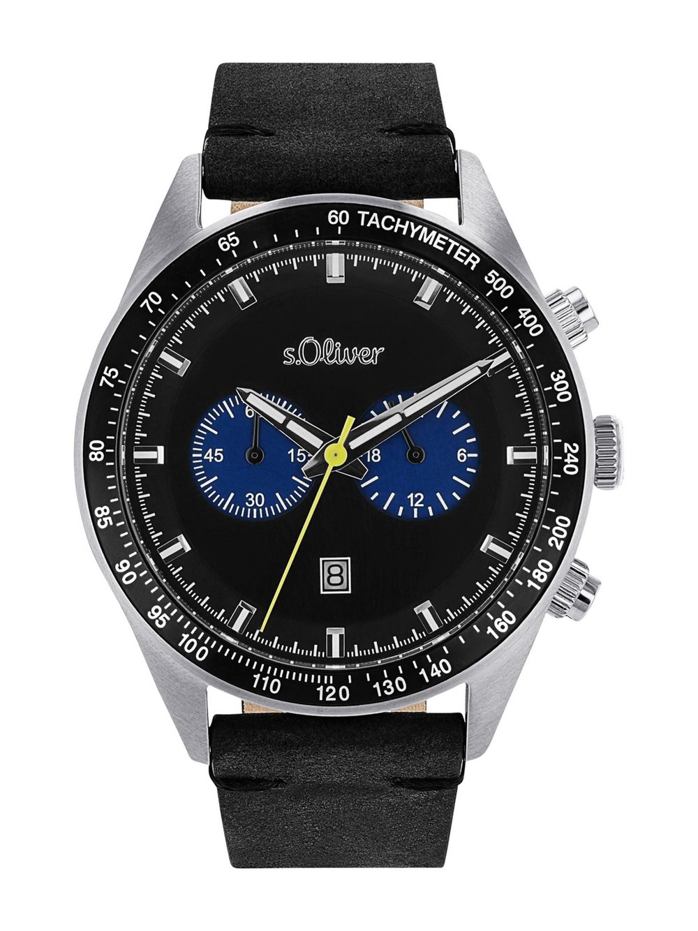 s.Oliver Chronograph Herren Leder schwarz, 21