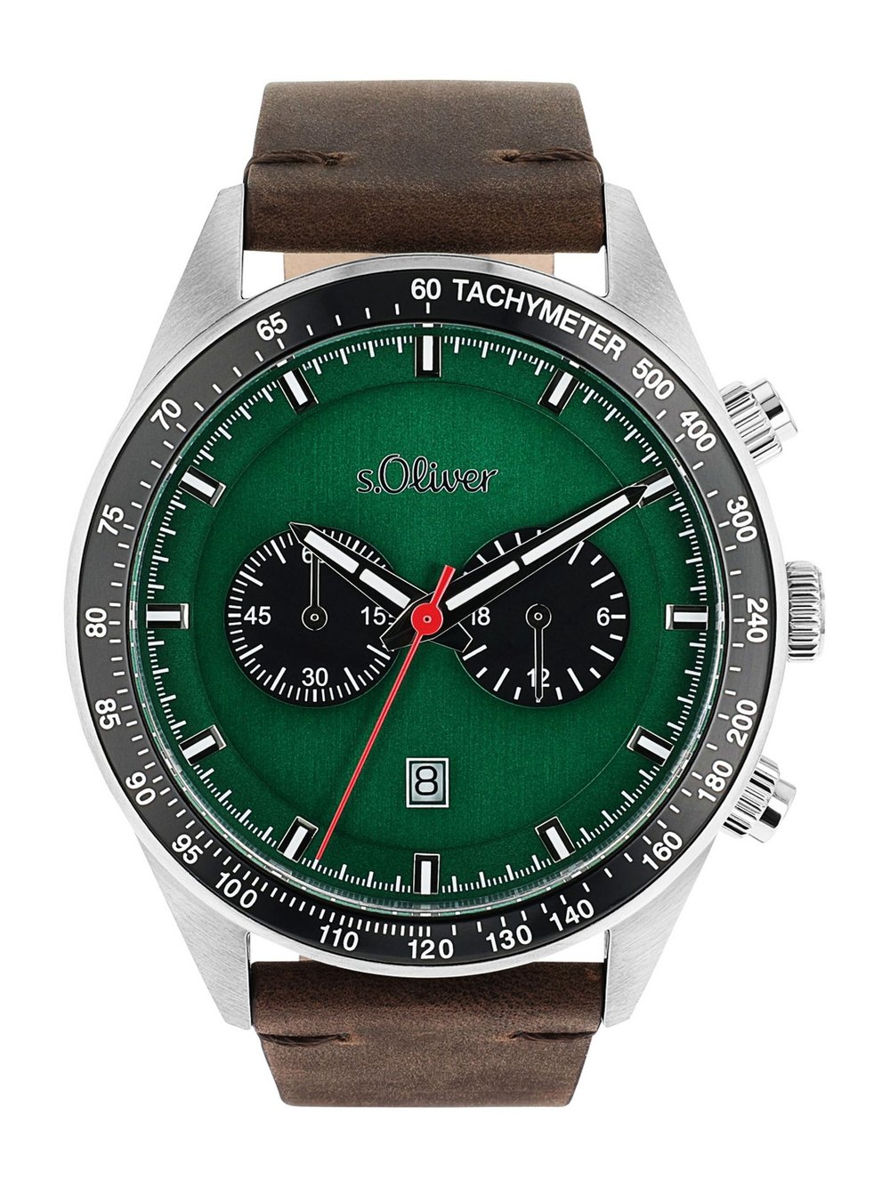 s.Oliver Chronograph Herren Leder braun, 21