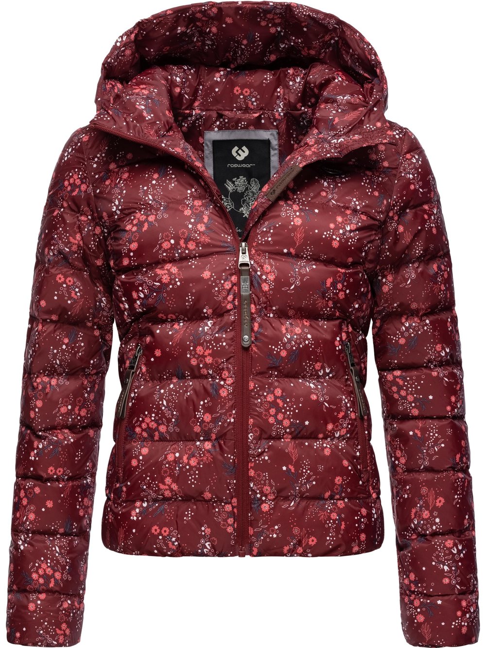 Ragwear Steppjacke Damen rot gemustert, L