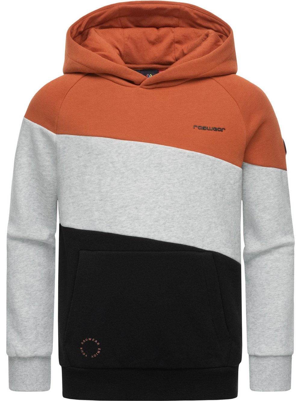 Ragwear Kapuzenpullover Jungen Baumwolle orange gestreift, 158