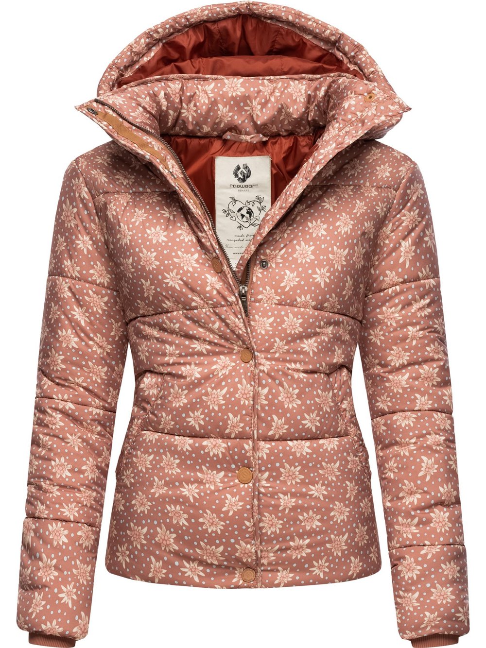 Ragwear Steppjacke Damen braun gemustert, XS