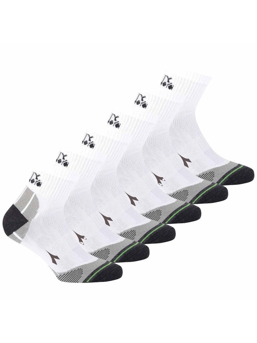 Diadora Socken 6er Pack Damen Baumwolle weiß gemustert, 39-42