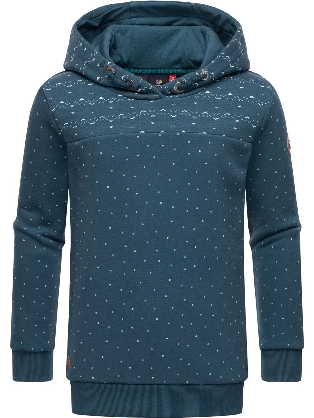 Ragwear Kapuzensweatshirt Mädchen Baumwolle blau gepunktet, 146