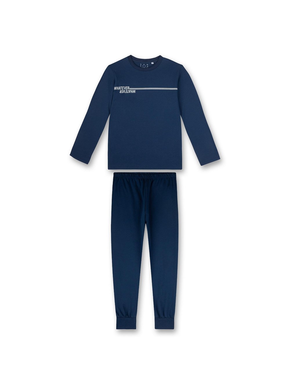 Sanetta Pyjama Jungen Baumwolle blau bedruckt, 140