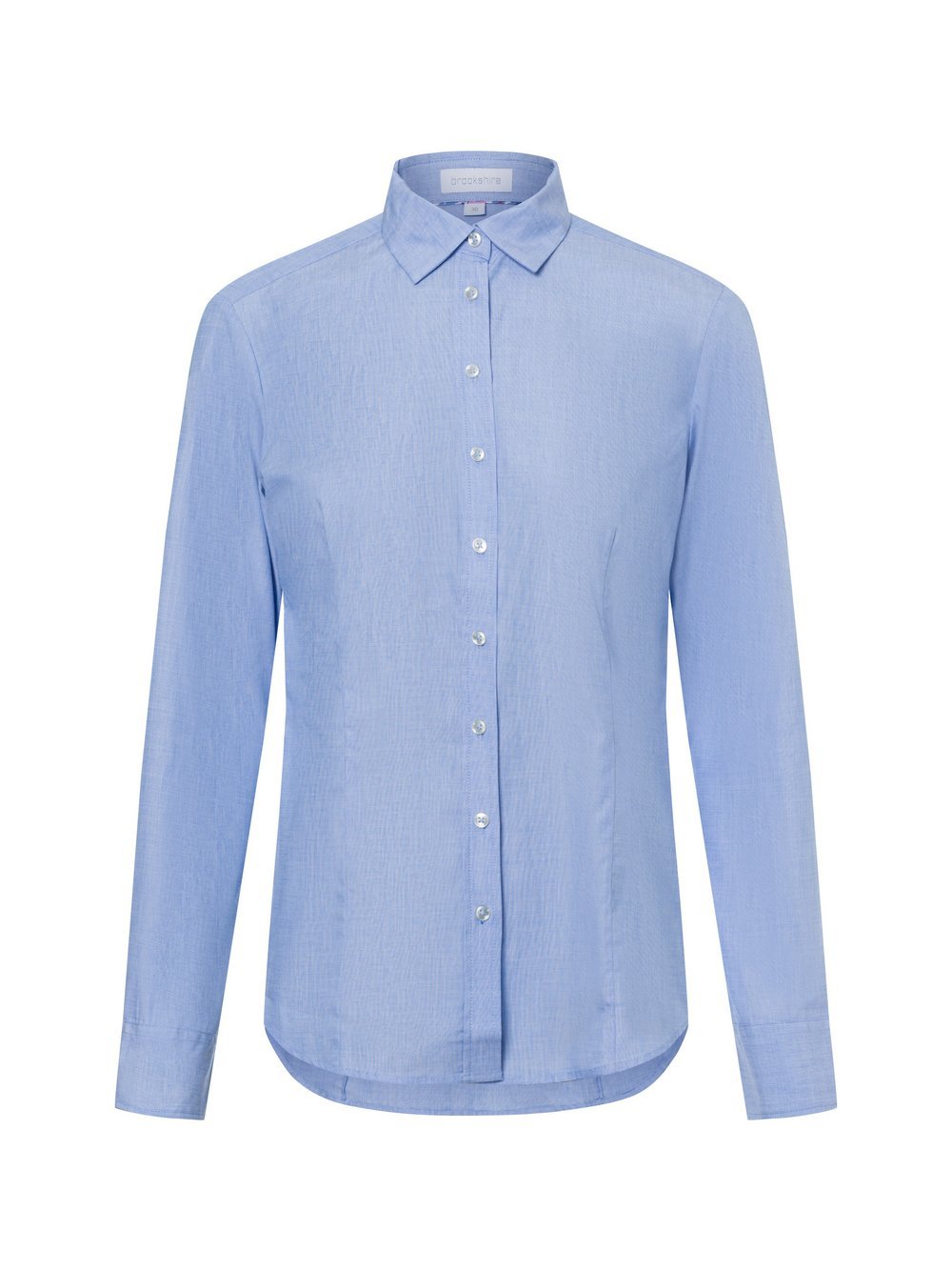 brookshire Bluse Damen Baumwolle blau strukturiert, 48