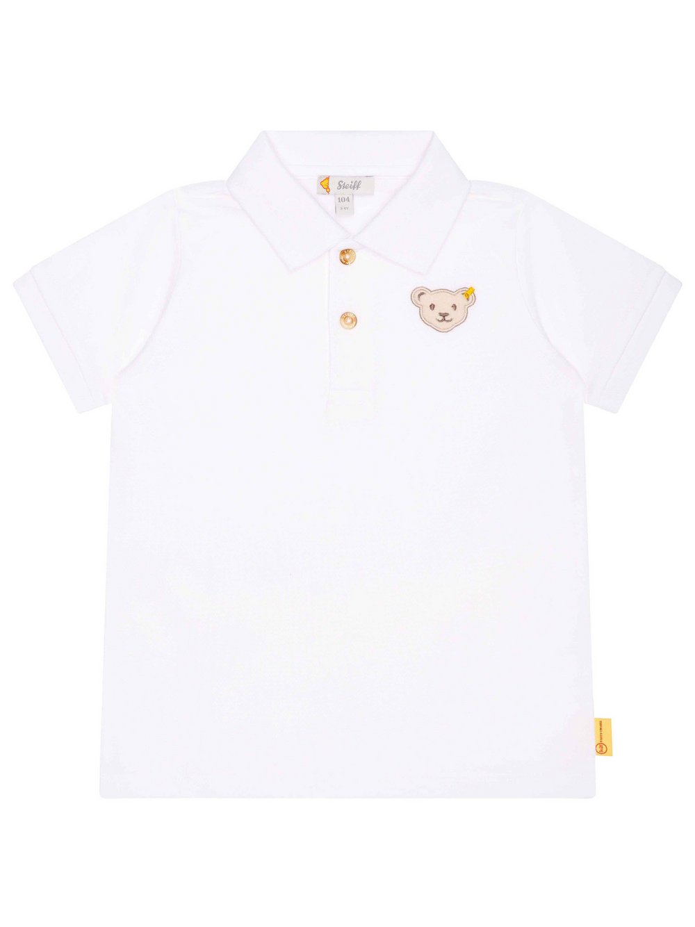 Steiff Poloshirt 1er Pack Kinder Baumwolle weiß, 116