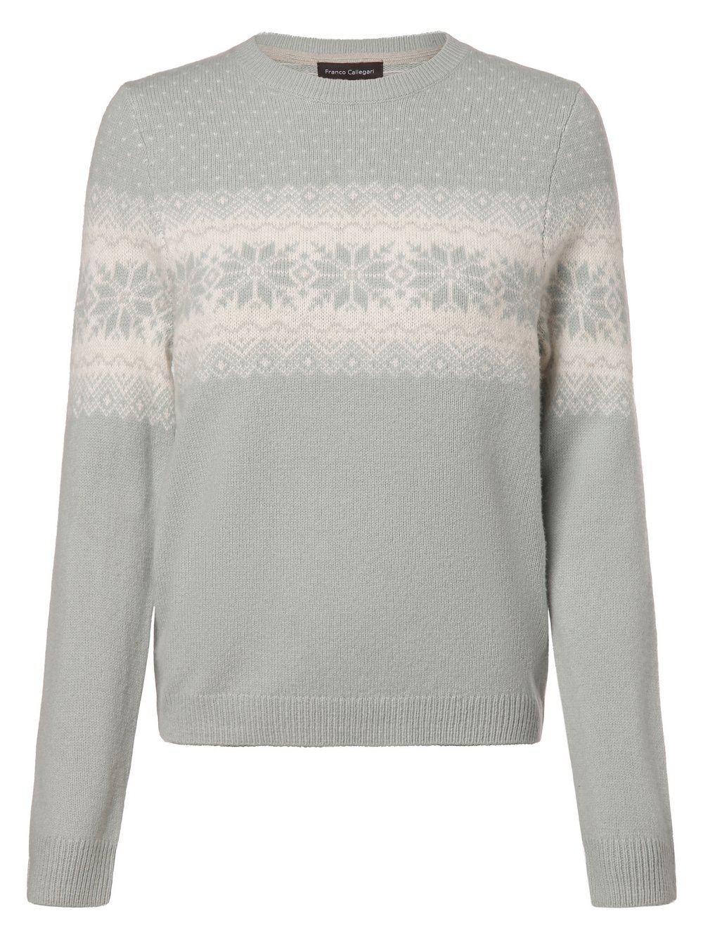 Franco Callegari Pullover mit Merino-Antei Damen blau gemustert, S