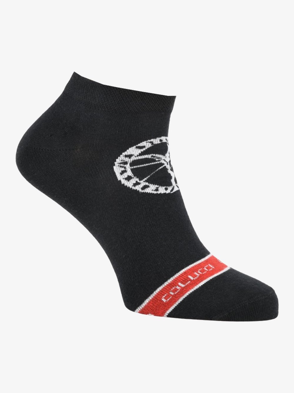 Carlo Colucci Sneakersocken  Herren Baumwolle schwarz bedruckt, 35-38