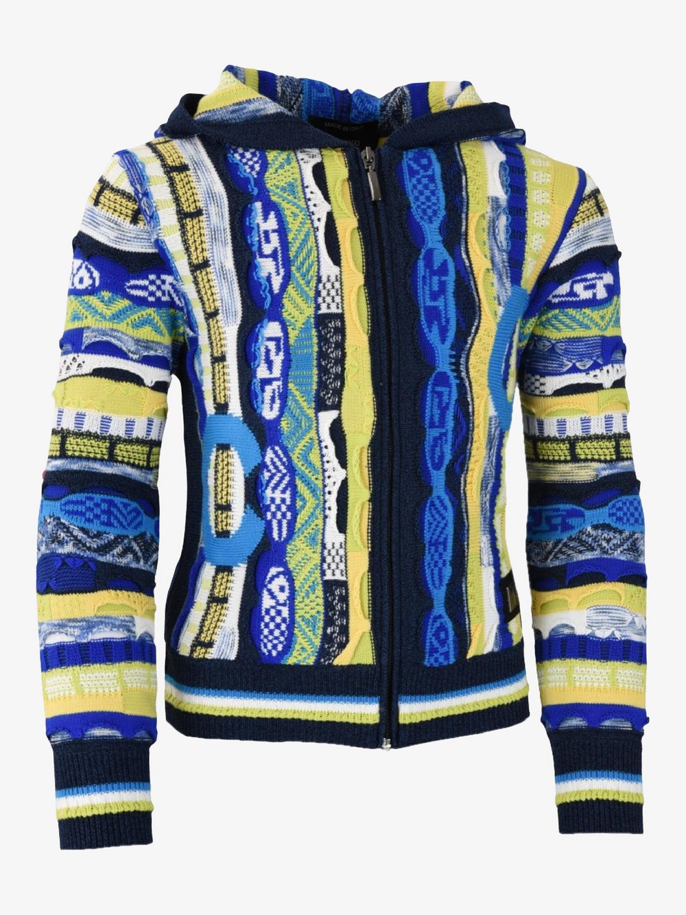 Carlo Colucci Strickjacke  Mädchen Baumwolle blau gestreift, 134