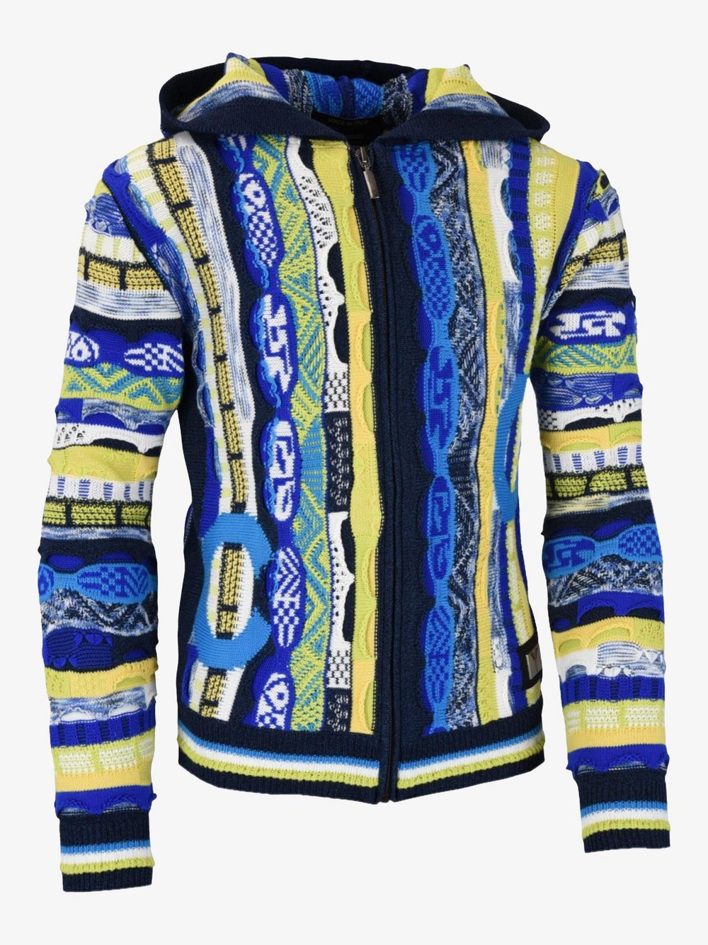 Carlo Colucci Strickjacke  Jungen Baumwolle blau gestreift, 146