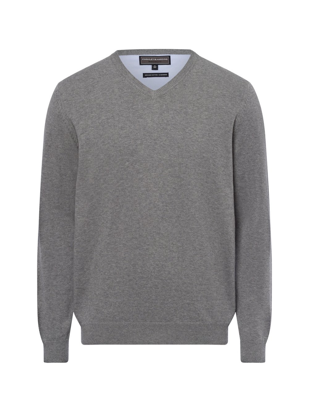 Finshley & Harding Pullover mit Cashmere-Anteil Herren Baumwolle grau, M