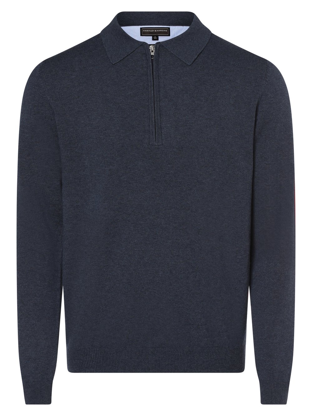 Finshley & Harding Pullover mit Cashmere-Anteil Herren Baumwolle blau meliert, XXXL