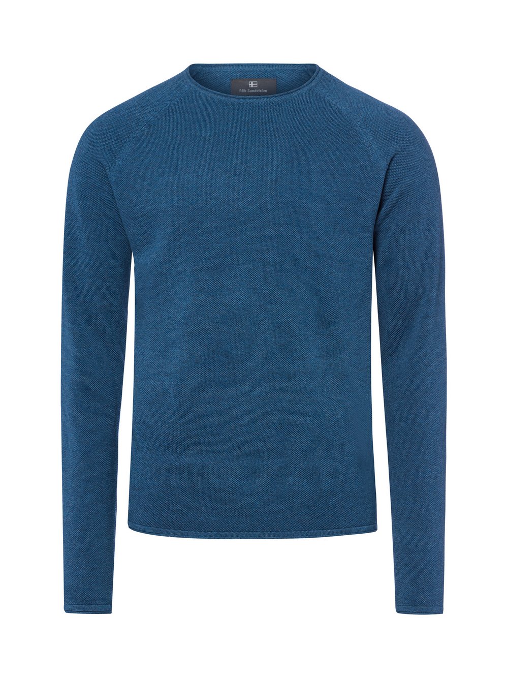 Nils Sundström Pullover Herren Baumwolle blau meliert, XL