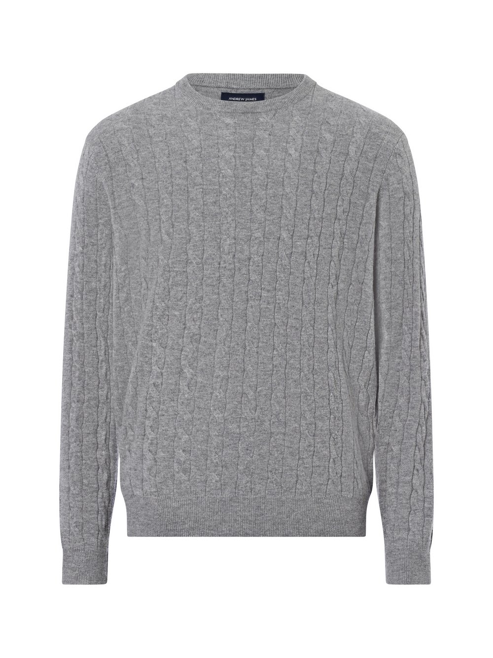 Andrew James Pullover mit Cashmere-Anteil Herren Wolle grau, L