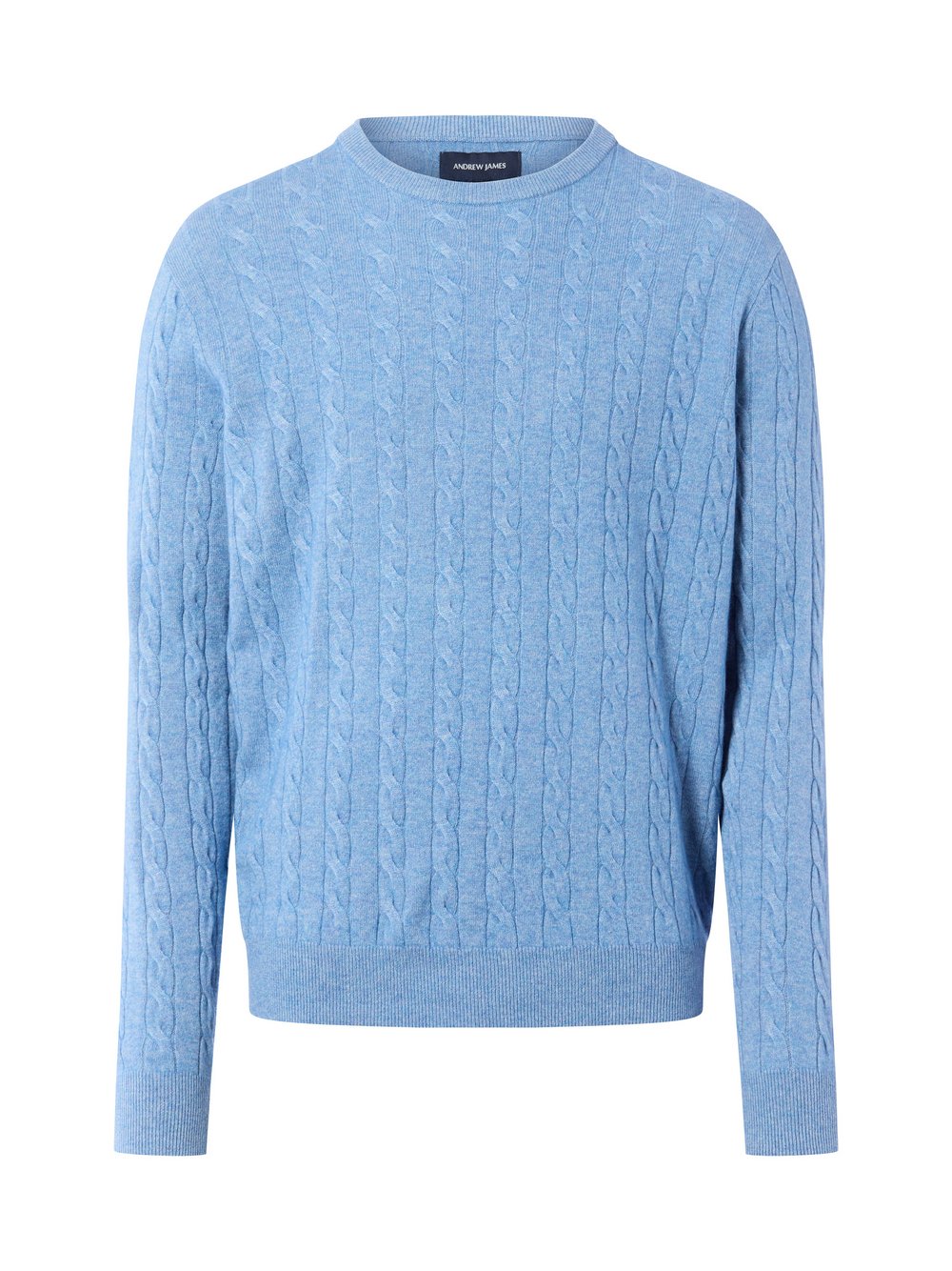 Andrew James Pullover mit Cashmere-Anteil Herren Wolle blau, XXL