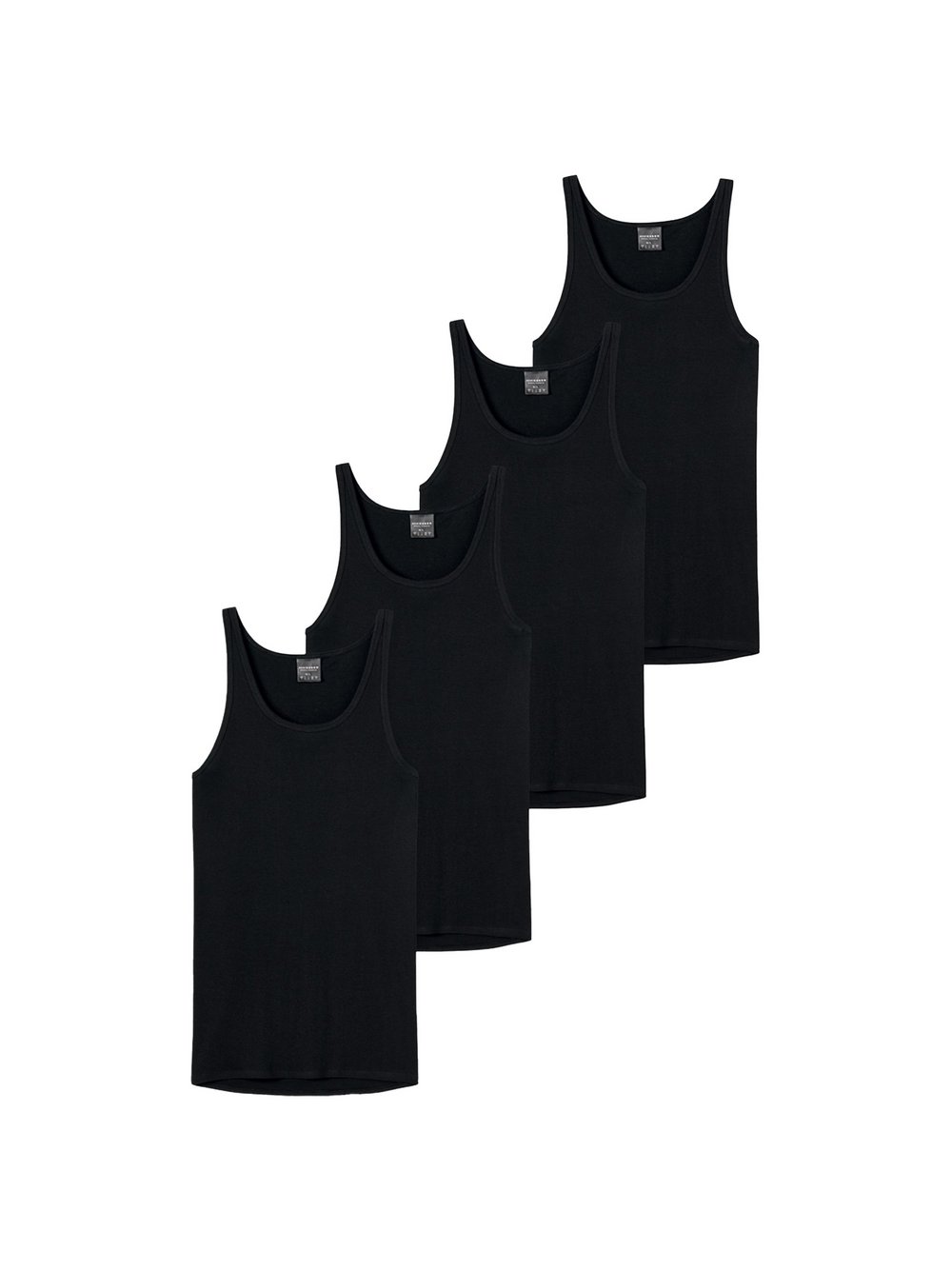 Schiesser Unterhemd 4er Pack Herren Baumwolle weiß, L