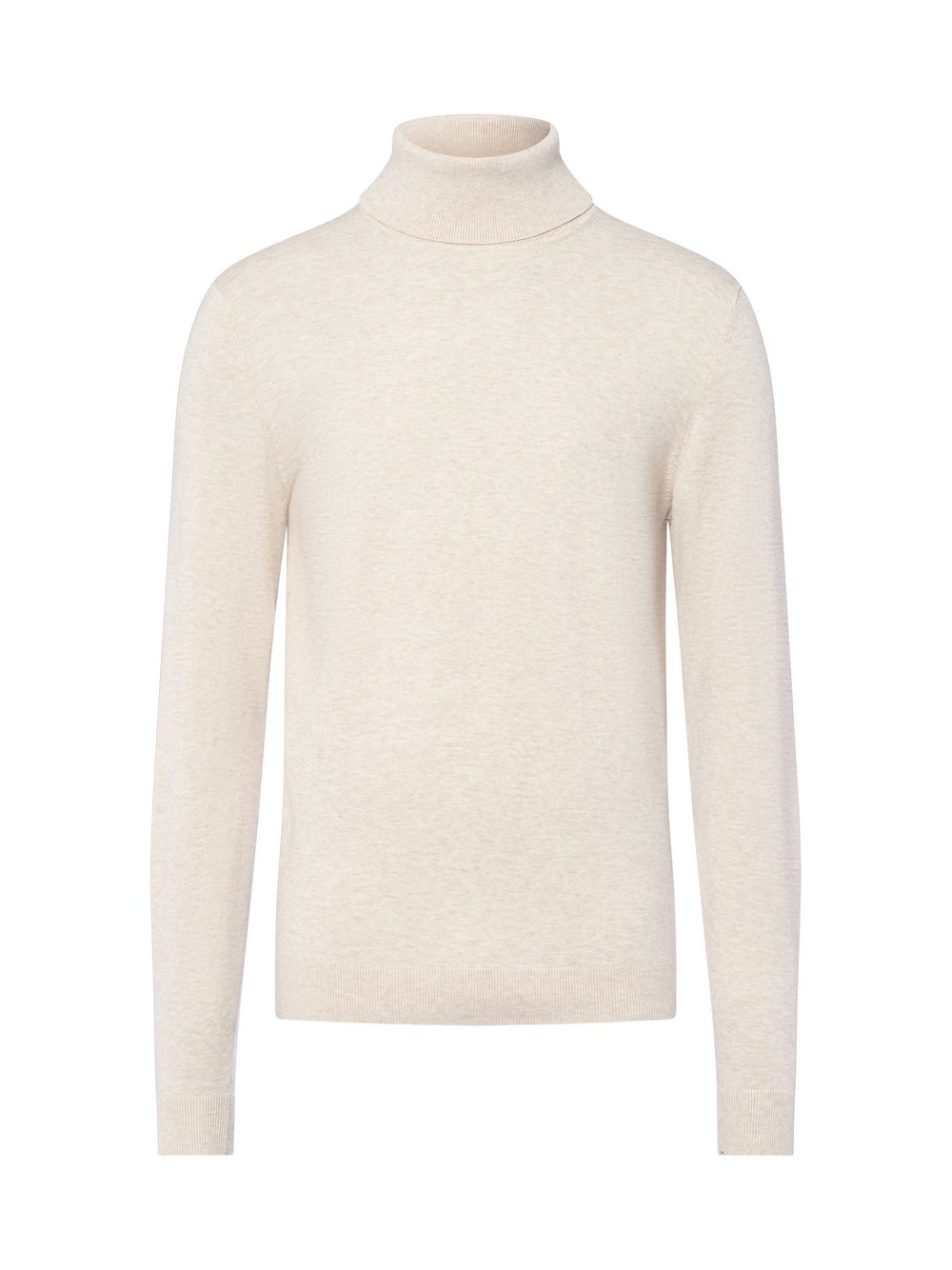 Finshley & Harding Rollkragenpullover Herren Baumwolle beige meliert, XL
