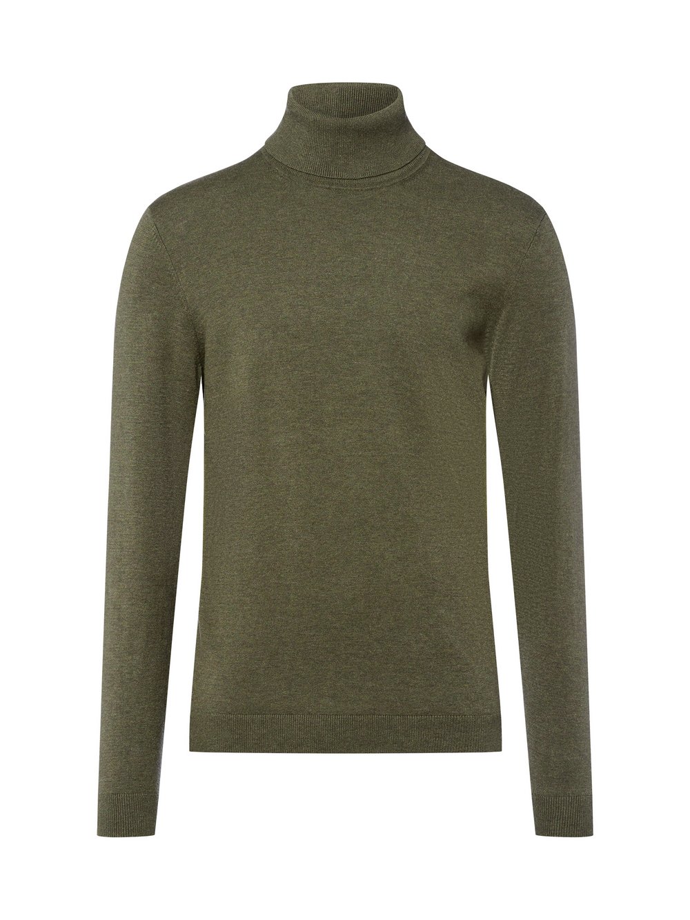 Finshley & Harding Rollkragenpullover Herren Baumwolle grün meliert, XXL