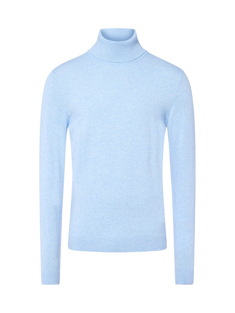 Finshley & Harding Rollkragenpullover Herren Baumwolle blau meliert, M