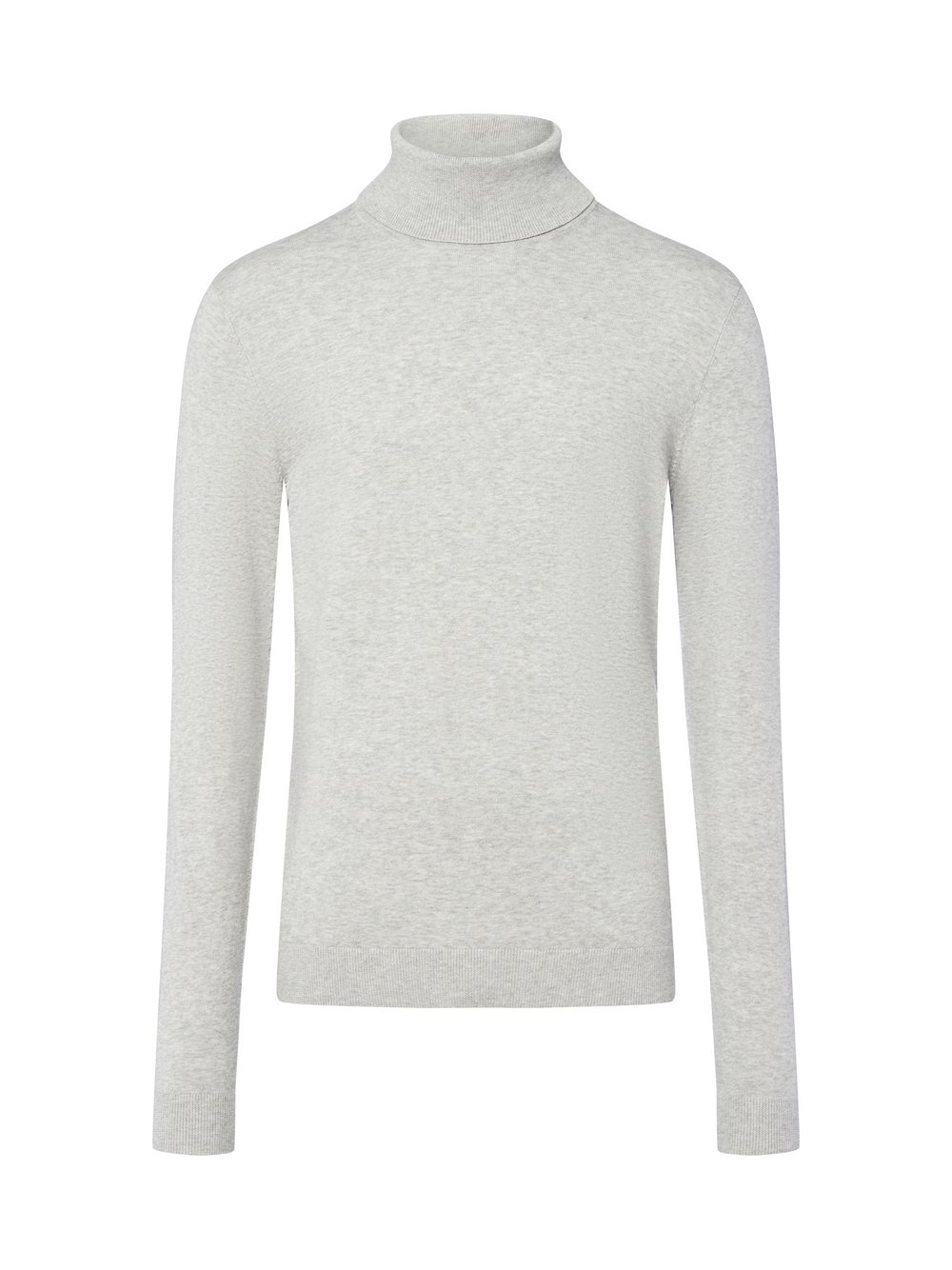 Finshley & Harding Rollkragenpullover Herren Baumwolle grau meliert, S