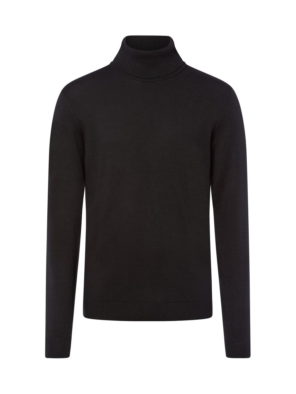Finshley & Harding Rollkragenpullover Herren Baumwolle schwarz, M