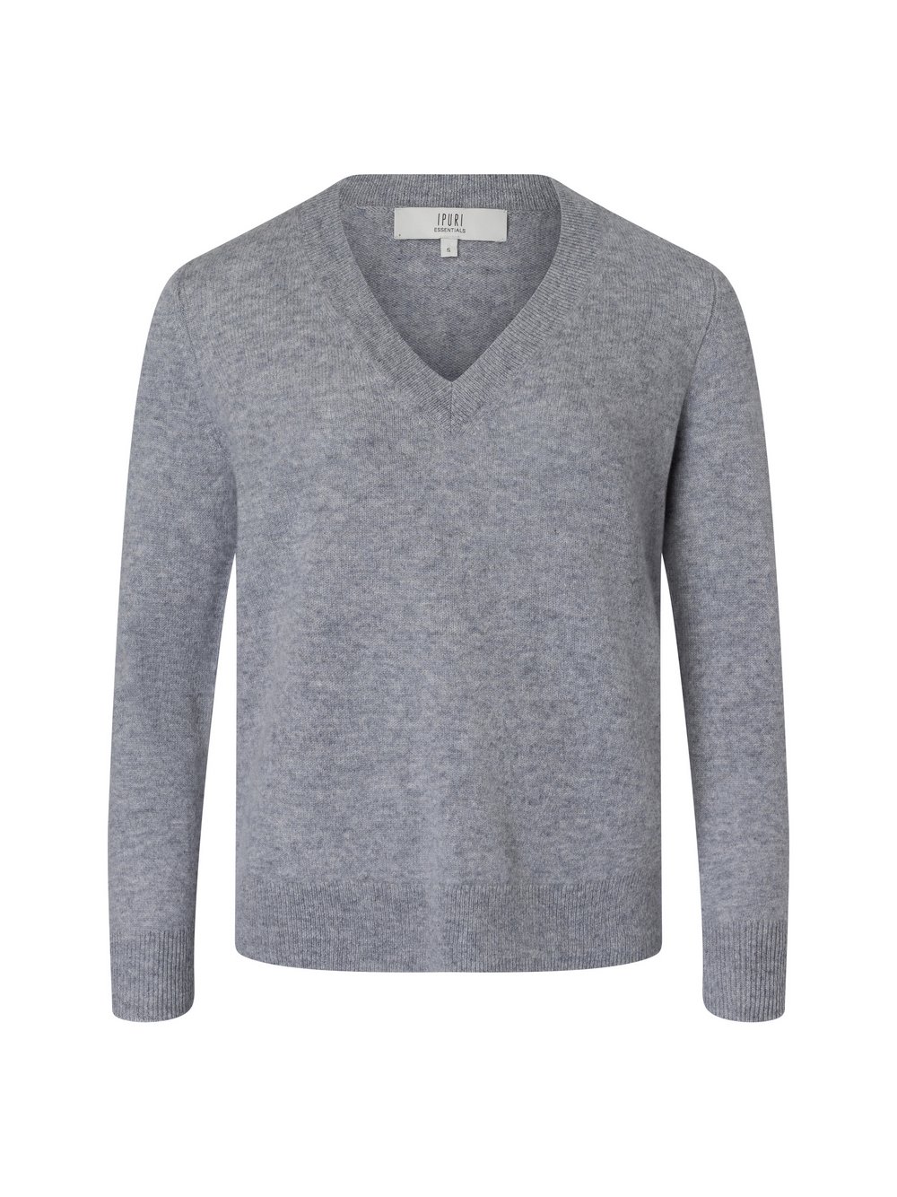 Ipuri Essentials Pure Cashmere Pullover Damen grau meliert, XS