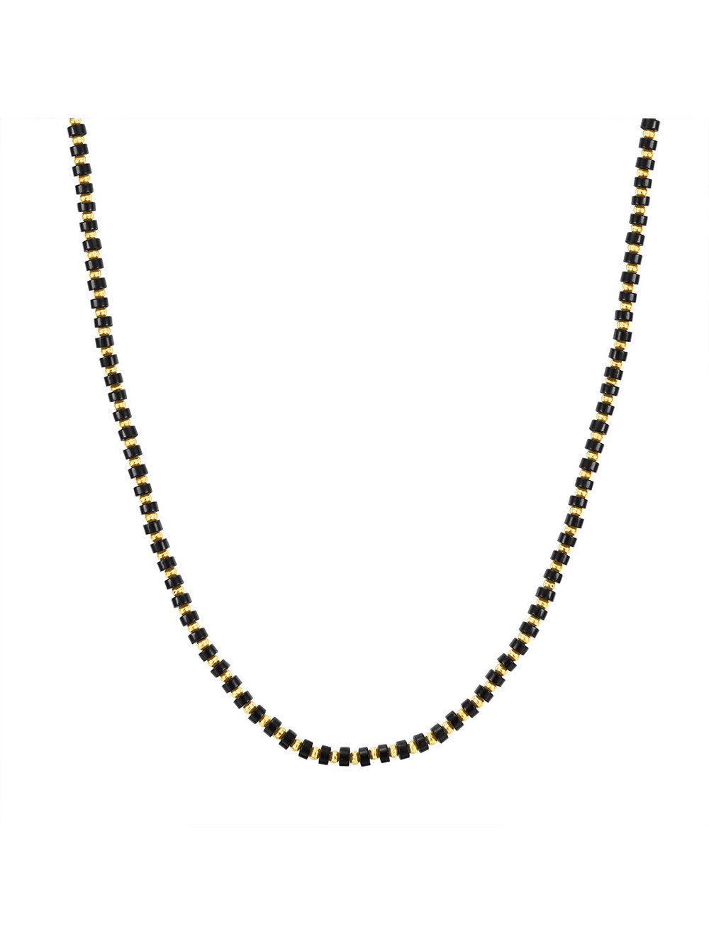 Yokoamii Halskette Damen Edelstein schwarz, ONE SIZE