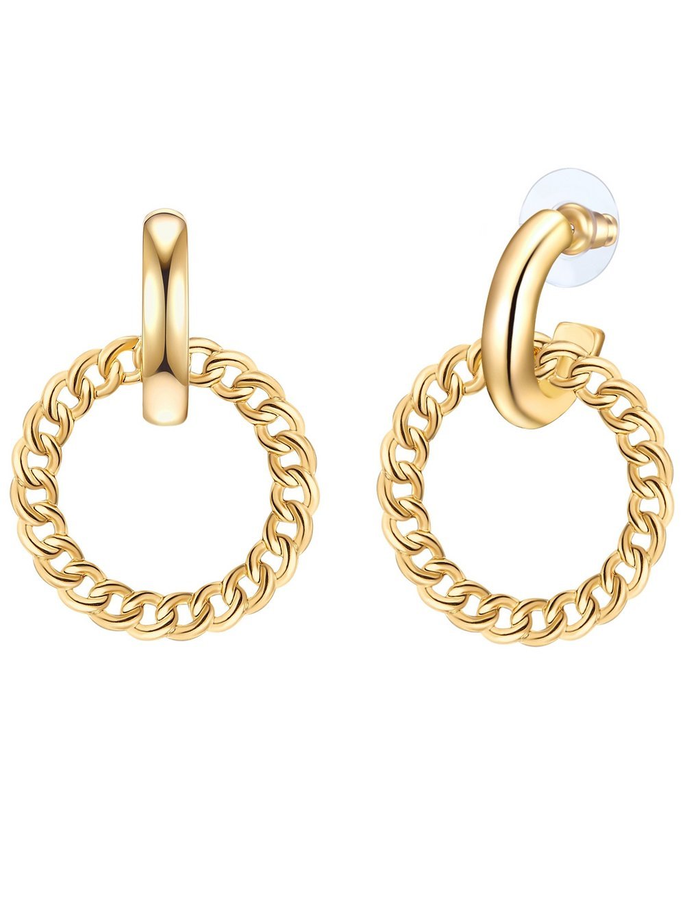 Yokoamii Ohrhänger Damen Metall gold, ONE SIZE