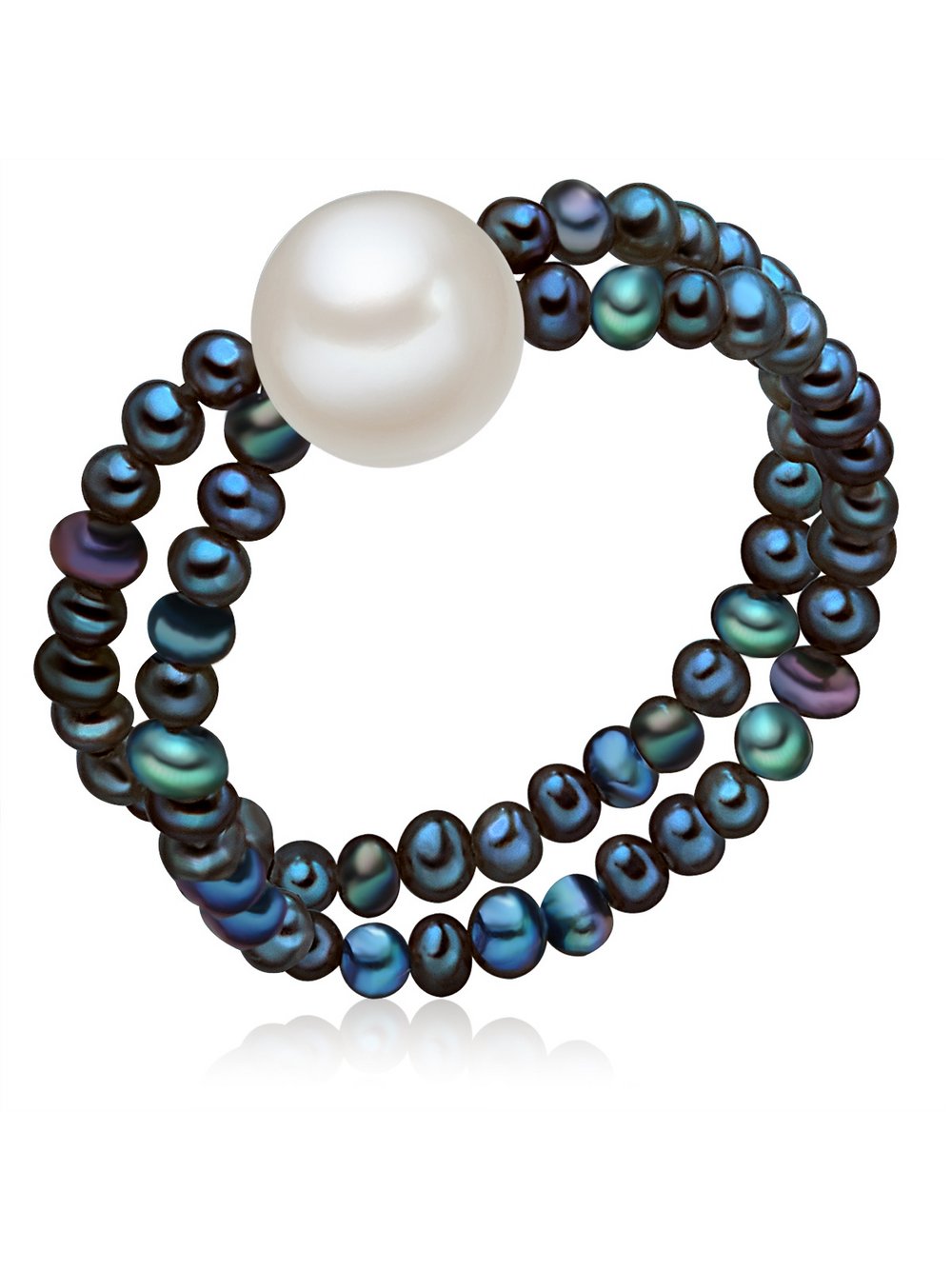 Valero Pearls Perlen-Ring Damen blau, ONE SIZE