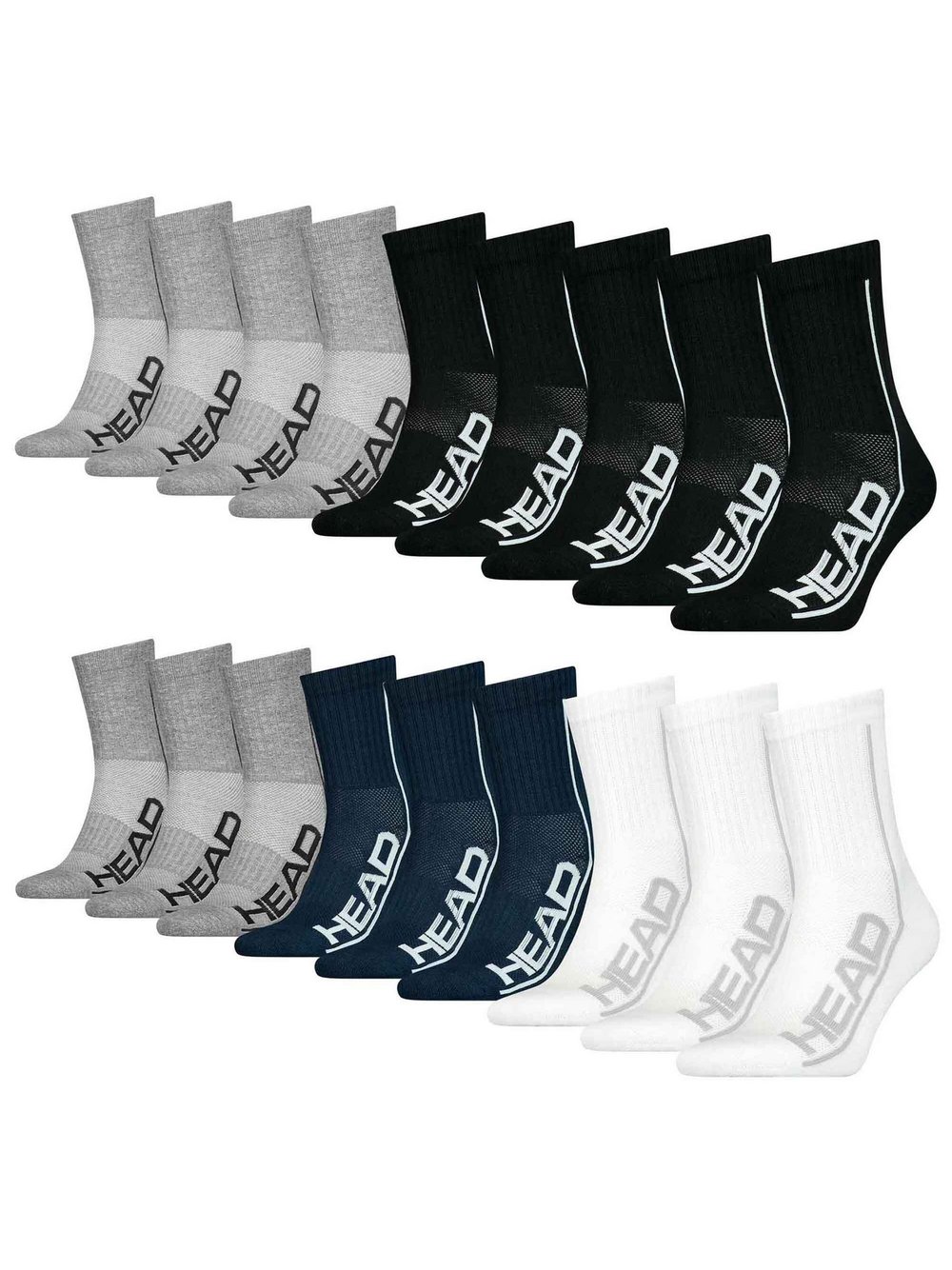 Head Socken 9er Pack Damen mehrfarbig gemustert, 35-38