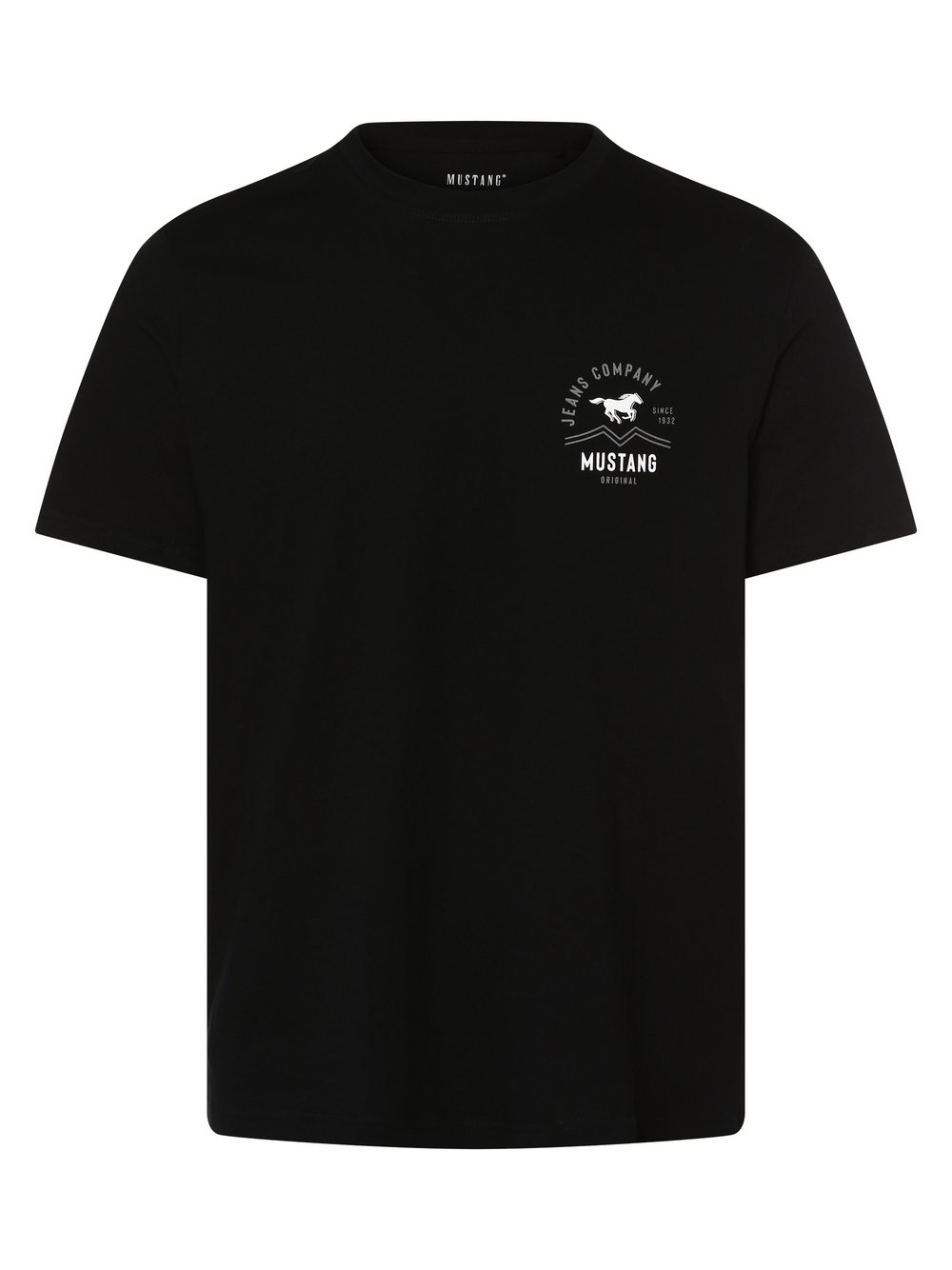 Mustang T-shirt męski Mężczyźni Bawełna czarny nadruk, S