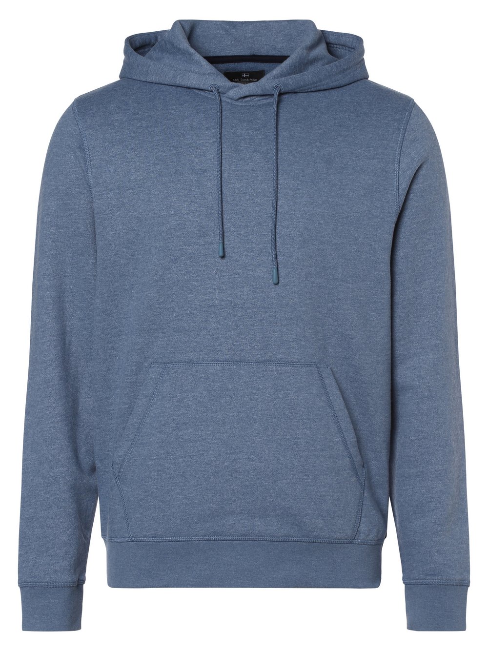 Nils Sundström Kapuzenpullover Herren Baumwolle blau meliert, XXL