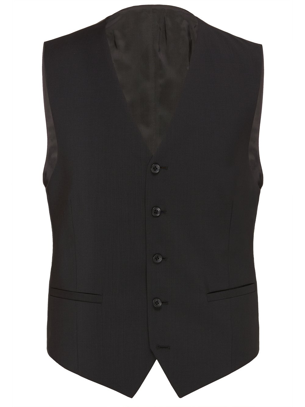 Carl Gross Schurwoll-Baukasten-Weste Herren Regular Fit Schurwolle schwarz, 25