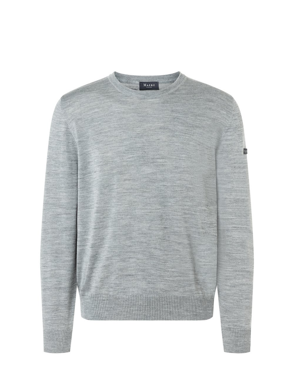 MAERZ Strickpullover aus Schurwolle Herren grau meliert, 56