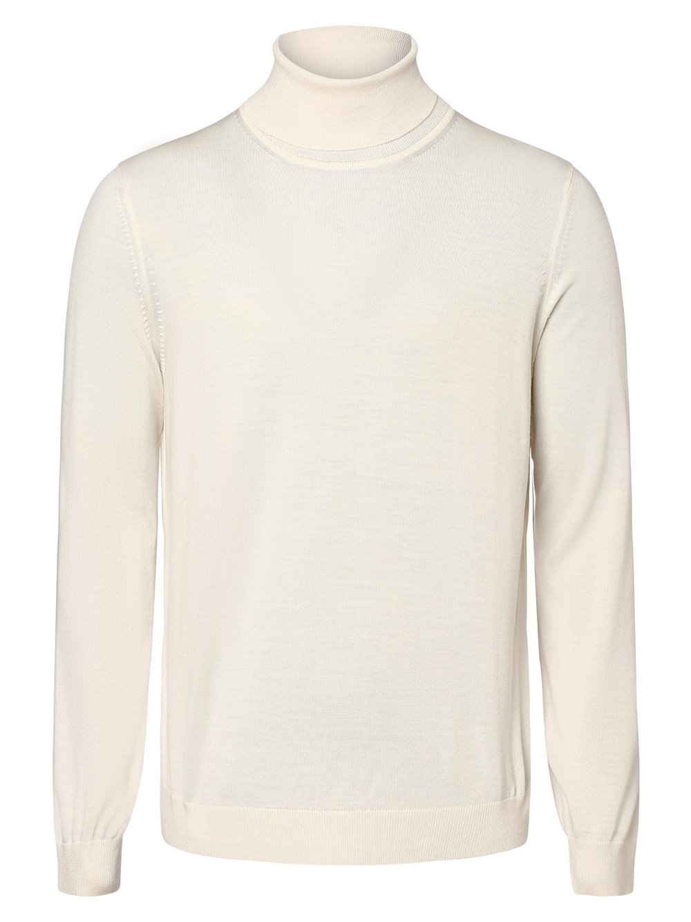 BOSS Sweter męski Mężczyźni wełna ze strzyży biały jednolity, XL