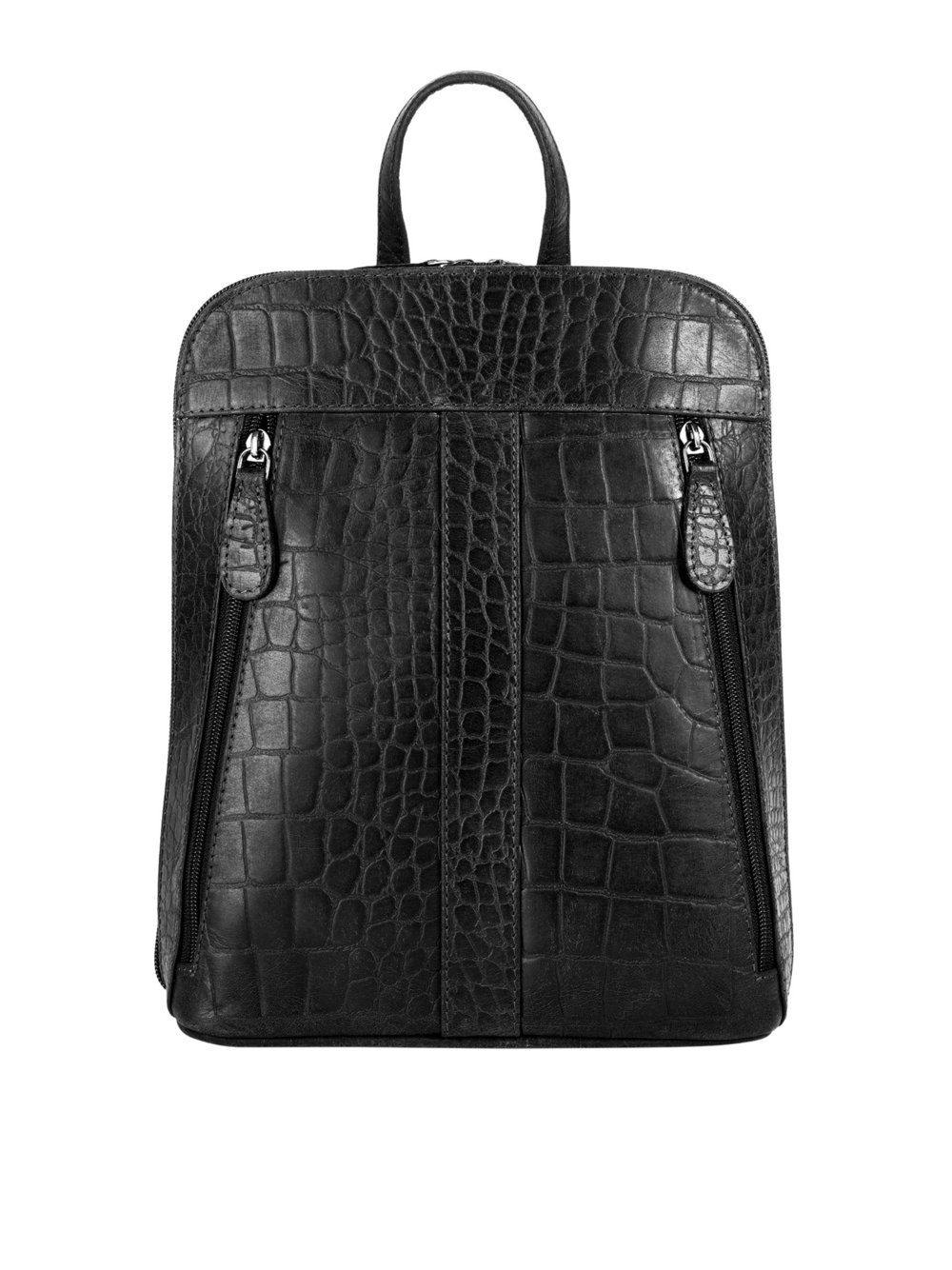 Cluty Rucksack Damen Leder schwarz gemustert, ONE SIZE