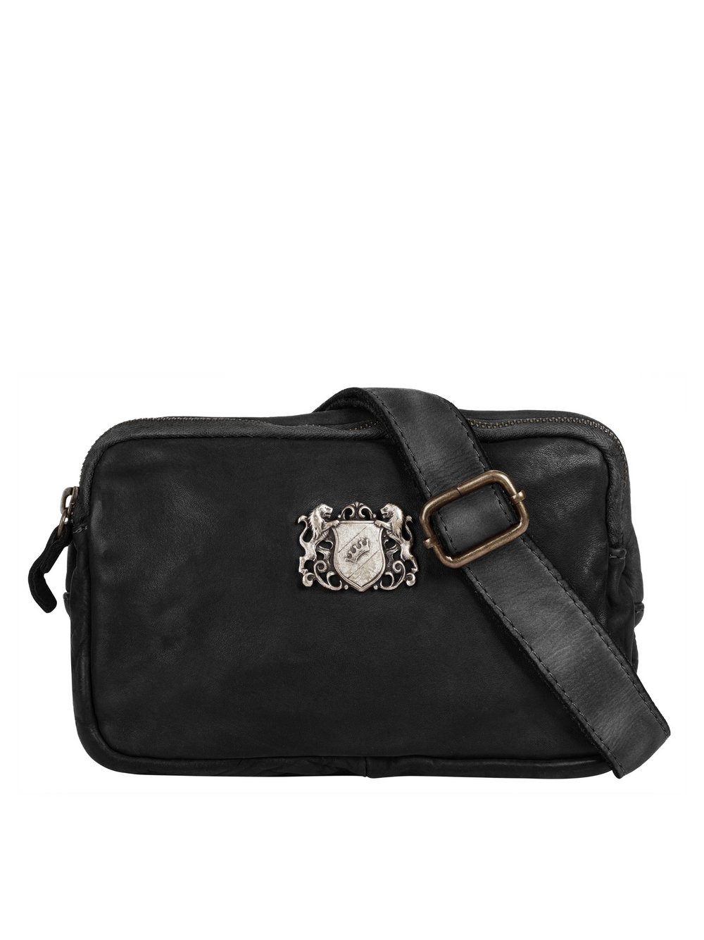 Samantha Look Umhängetasche Damen Leder schwarz, ONE SIZE