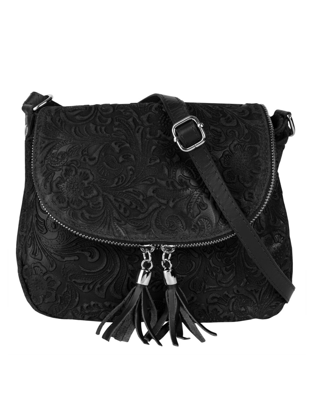 Thumbnail - Samantha Look Umhängetasche Damen Leder schwarz, ONE SIZE