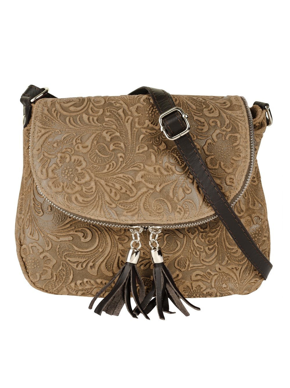 Thumbnail - Samantha Look Umhängetasche Damen Leder braun, ONE SIZE