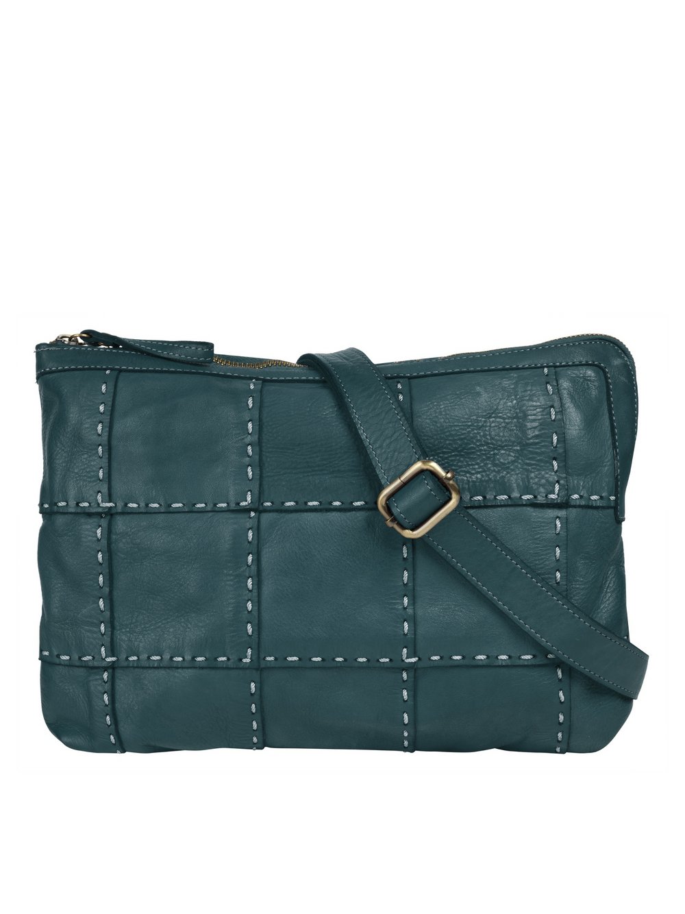 Thumbnail - Samantha Look Umhängetasche Damen Leder blau kariert, ONE SIZE